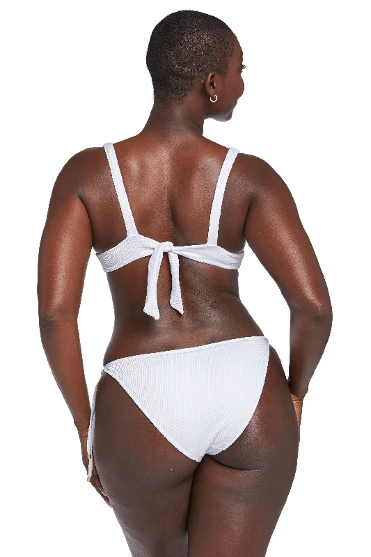 ladies bikini bottoms full shield -Vitamin A White EcoTex Elle Tie Side Bottom