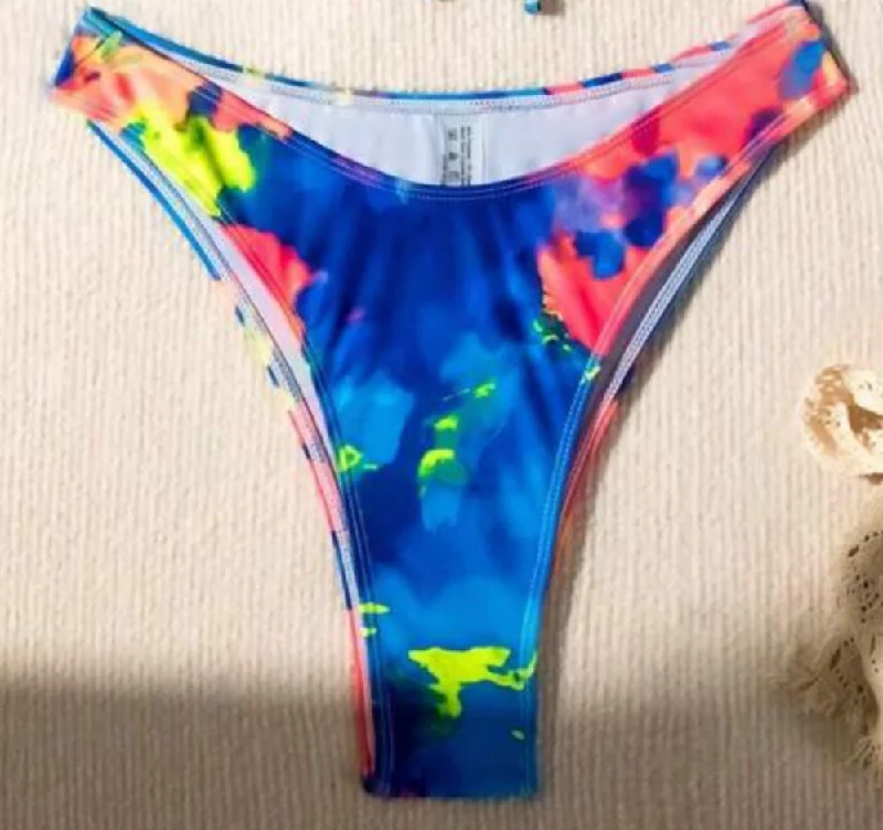 ladies bikini bottoms glossy shine -Salty Savage Ladies “OG Smile” High Cut Bikini Bottom