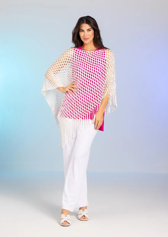 ladies cover-up cheap buy -Open Mesh Cream Poncho (style 619)