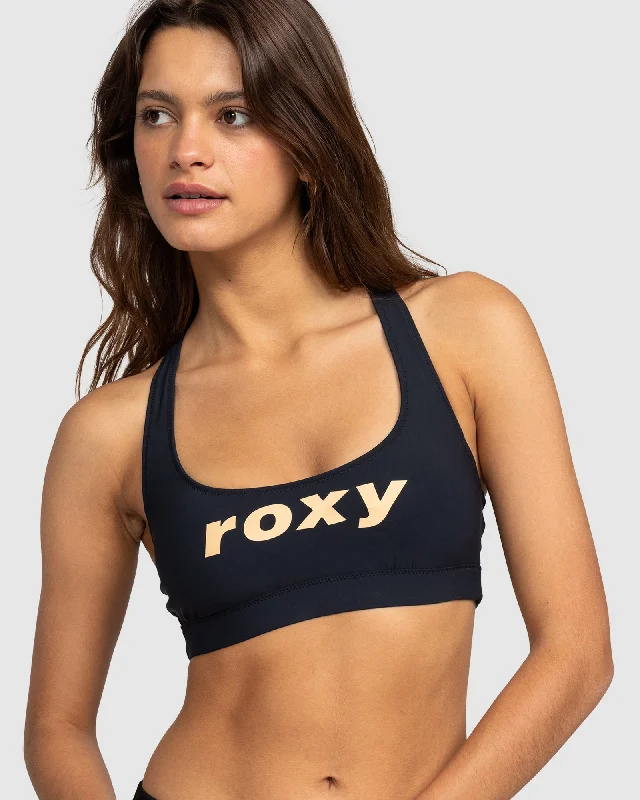 Women’s bikini top supportive mesh glow -Womens Roxy Active Bralette Bikini Top