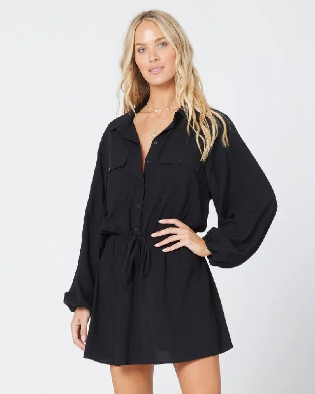 ladies cover-up town cover -L*SPACE Black Amelia Dress