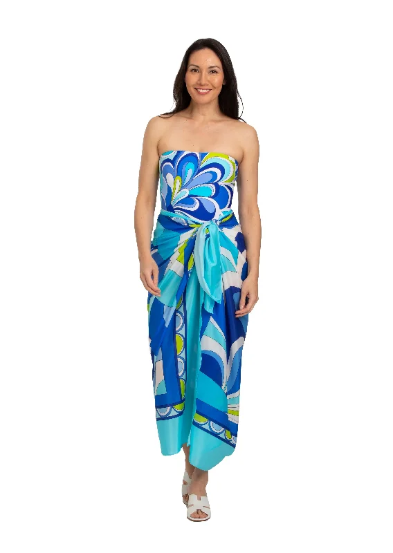 ladies cover-up hush glow -Vietri Sul Mare Full Panel Silk Pareo Cover Up (VM-406)