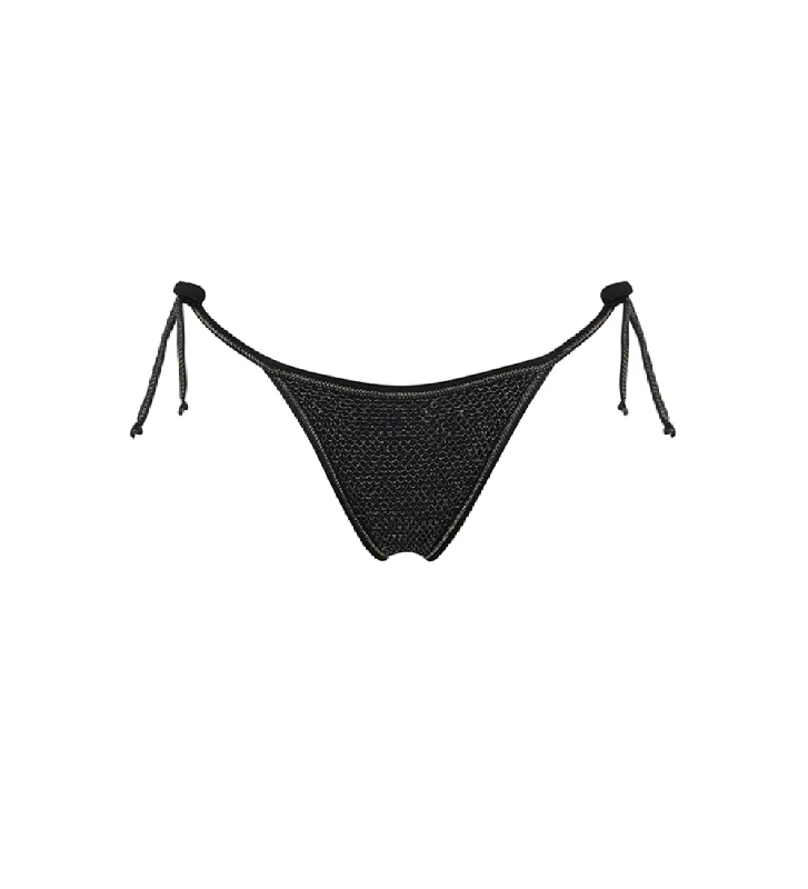 ladies bikini bottoms plum dusk -Tessa Black Mesh Bikini Bottom