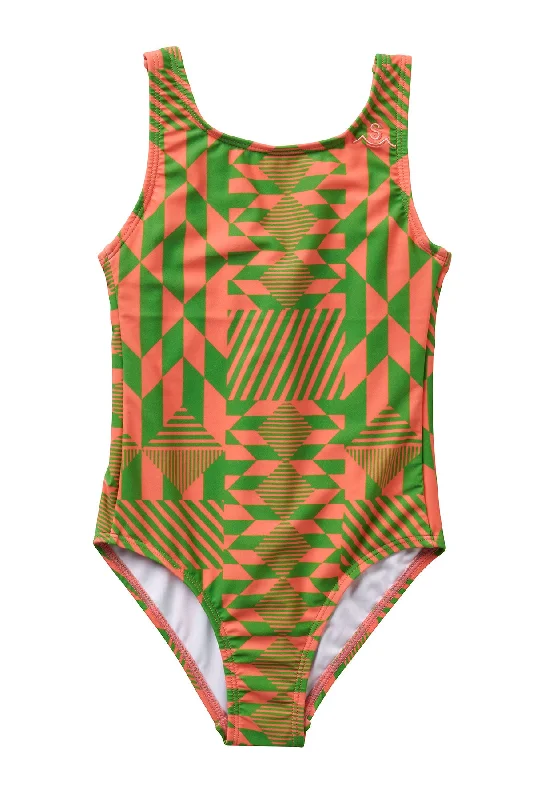 Women’s one-piece swimsuit festive glow -Geo / Watermelon / Swimsuit