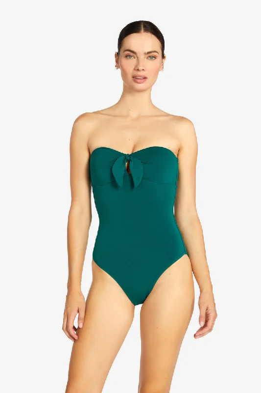 Women’s one-piece swimsuit vintage suede flair -AVA BANDEAU ONE PIECE