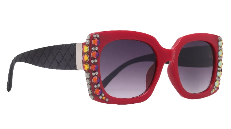 ladies sunglasses sail glow -Tokyo Line Bifocal, Reading Sunglasses Bling Reading Glasses, Red With Volcano European Crystals, Large Frame, Trendy Style,  NY Fifth Avenue