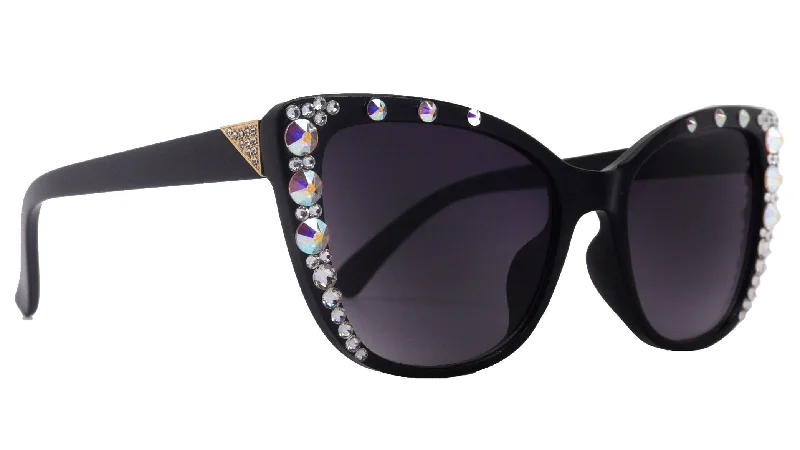 ladies sunglasses fused lenses -Parisian Bling Women Sunglasses  Genuine European Crystals,  100% UV Protection. NY Fifth Avenue