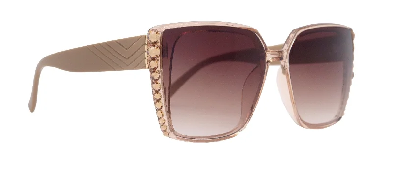 ladies sunglasses sunken lenses -Aurora Bling Women Sunglasses Brown Genuine European Crystals, 100% UV Protection. NY Fifth Avenue