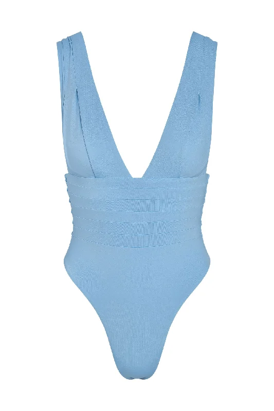 Women’s one-piece swimsuit gathered flair -Florence One Piece - Ibiza Blue