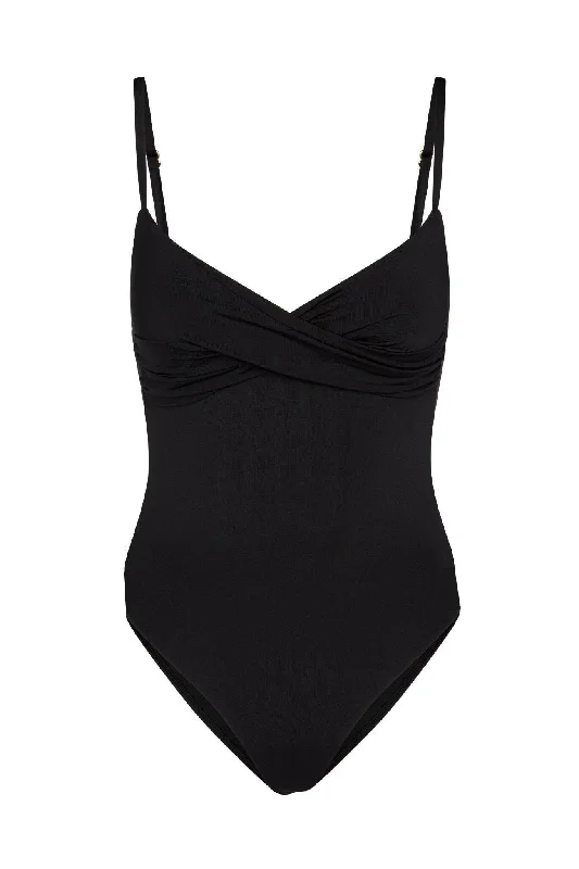 Women’s one-piece swimsuit sunset glow -Bordeaux Moderate One Piece - Black