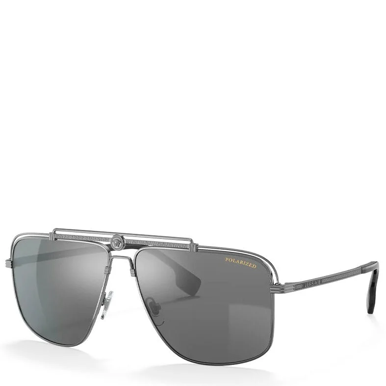 ladies sunglasses matte tint -VERSACE VE2242 GUNMETAL W/ POLAR DARK GREY MIRROR SILVER