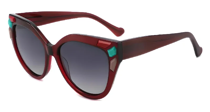 N90 Burgundy - Gradient Black lens