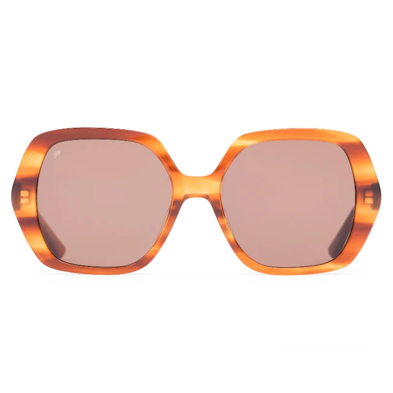 ladies sunglasses ribbed tint -LUCCA - TANGELO