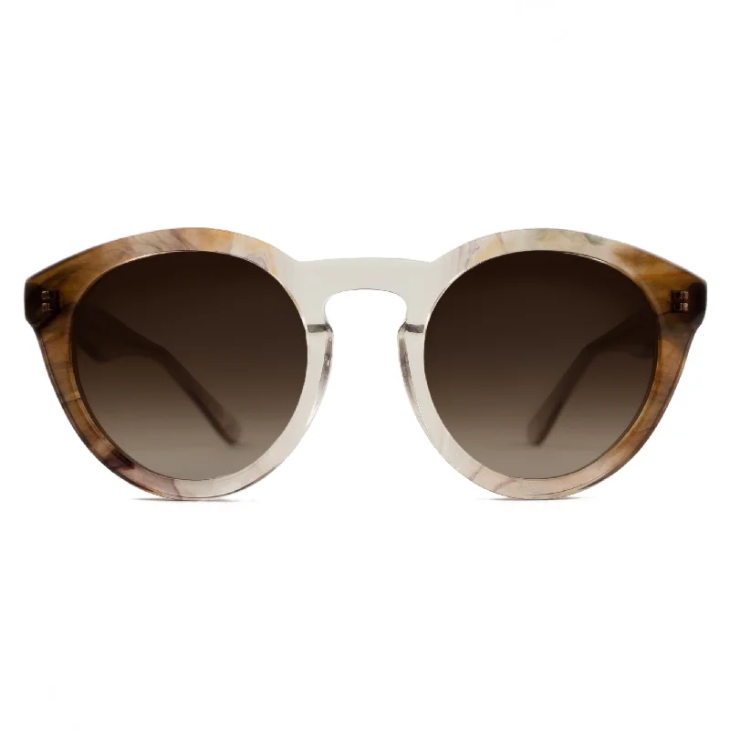 ladies sunglasses calm tint -CHELSEA TRANSPARENT BROWN | Round sunglasses