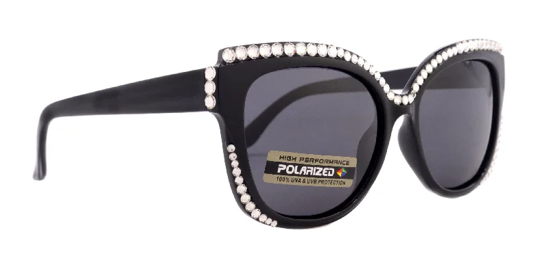 ladies sunglasses boxy pattern -Polarized Premium Fashion  sunglasses with Genuine European Crystals