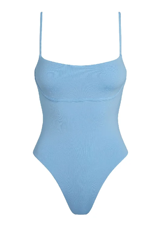 Women’s one-piece swimsuit ribbed chic -Sausalito One Piece - Ibiza Blue