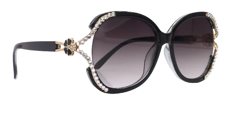 ladies sunglasses city shade -Solano Bling Round Women Sunglasses  W Genuine European Crystals, 100% UV Protection. NY Fifth Avenue