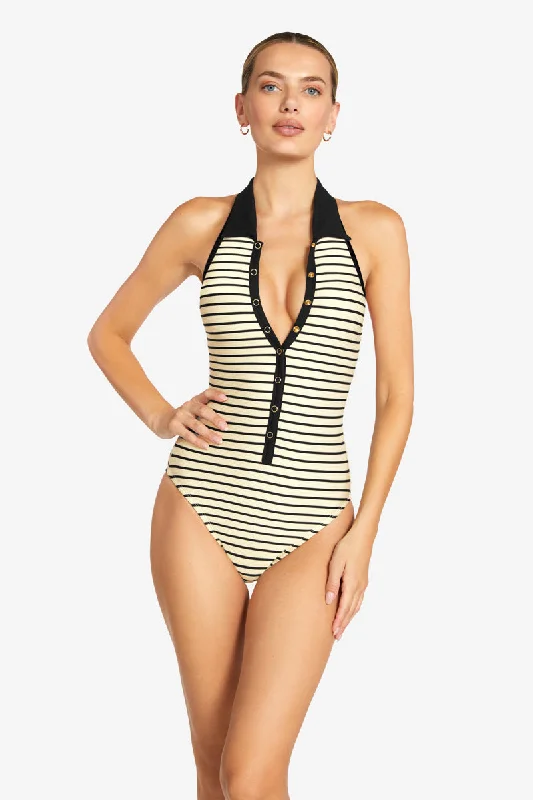 Women’s one-piece swimsuit junior woven chic -PARKER HIGH NECK ONE PIECE