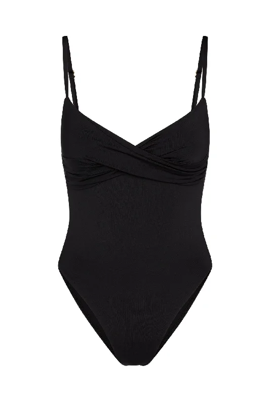 Women’s one-piece swimsuit active chic -Bordeaux One Piece - Black