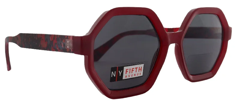 ladies sunglasses hot deal -Heptagon, High-End Line Bifocal (Clear On Top) Reading Sunglasses Unixes OR Non-Bifocal Readers Sunglasses (Red) NY Fifth Avenue