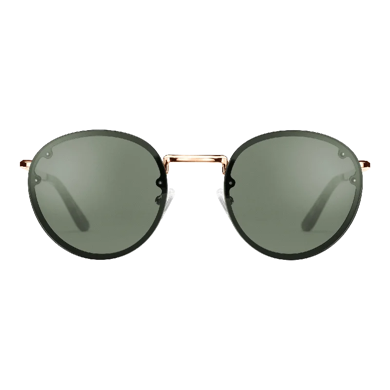 ladies sunglasses skewed shape -Arch Steel Green