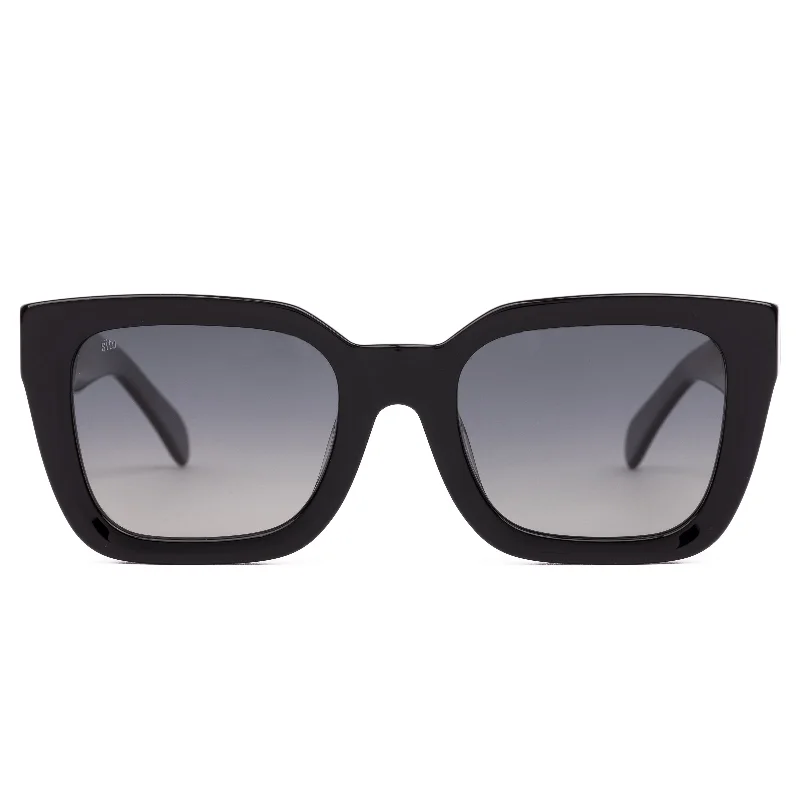 ladies sunglasses faint design -HARLOW - BLACK POLARISED