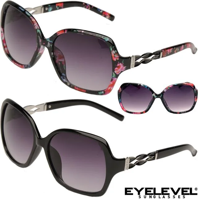 ladies sunglasses ray guard -Women's Oversized Butterfly Shield Floral Sunglasses UV400