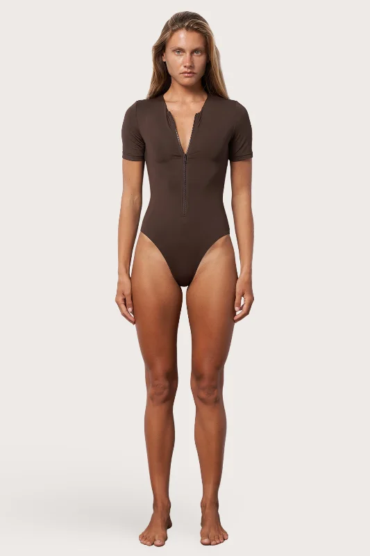 Women’s one-piece swimsuit flip flop glow -Surf Suit One Piece Swimsuit - Espresso