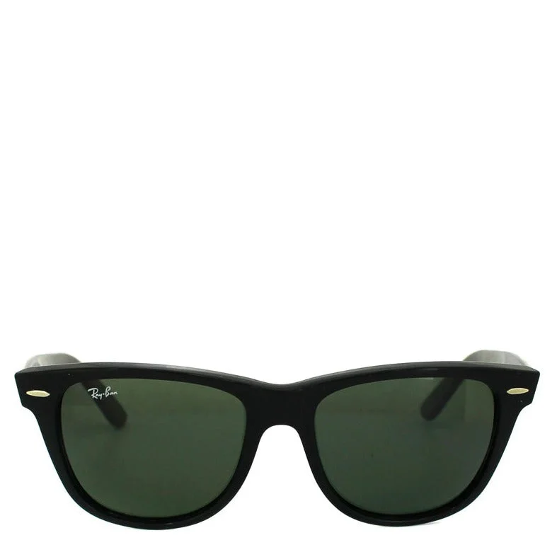 ladies sunglasses slit temples -RAY-BAN WAYFARER RB2140 BLACK