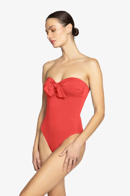 Women’s one-piece swimsuit plunge neck chic -AVA BANDEAU ONE PIECE (FINAL SALE)