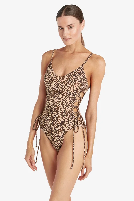 Women’s one-piece swimsuit online flair -WHITNEY LACE UP ONE PIECE