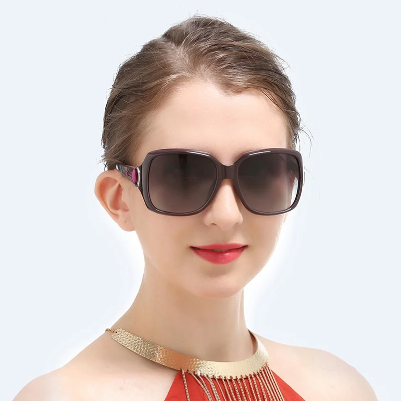 ladies sunglasses sand tint -Women's Luxury Butterfly Fashion Polarized Driving Eyewear Sunglasses