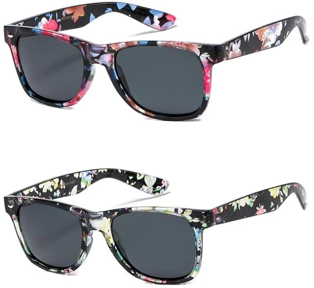 ladies sunglasses soft waves -Womens Designer Classic Polarized Flower Sunglasses Retro Vintage UV400 Ladies Floral Shades