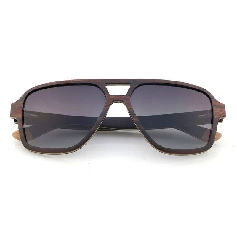 ladies sunglasses bendy temples -Faviators - Vintage Polarized Wood Aviator Sunglasses