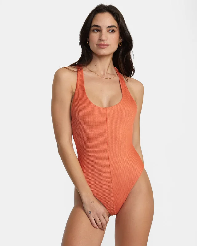 Women’s one-piece swimsuit bold chic -Racerback One-Piece Swimsuit - Peach