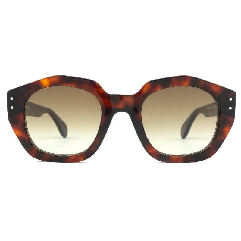 ladies sunglasses ribbed tint -TUDAIO BROWN HAVANA | Angular Sunglasses