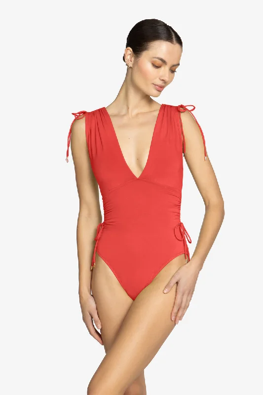 Women’s one-piece swimsuit water shoe glow -AUBREY V PLUNGE ONE PIECE (FINAL SALE)