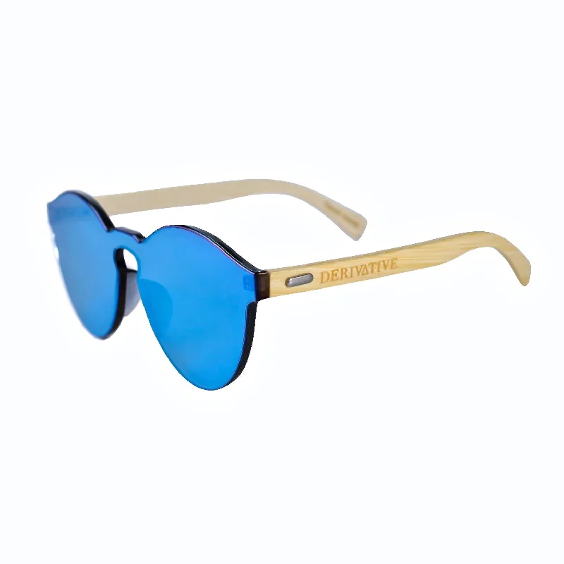 ladies sunglasses hot tint -Blue Rimless Infinity Lens Sunglasses