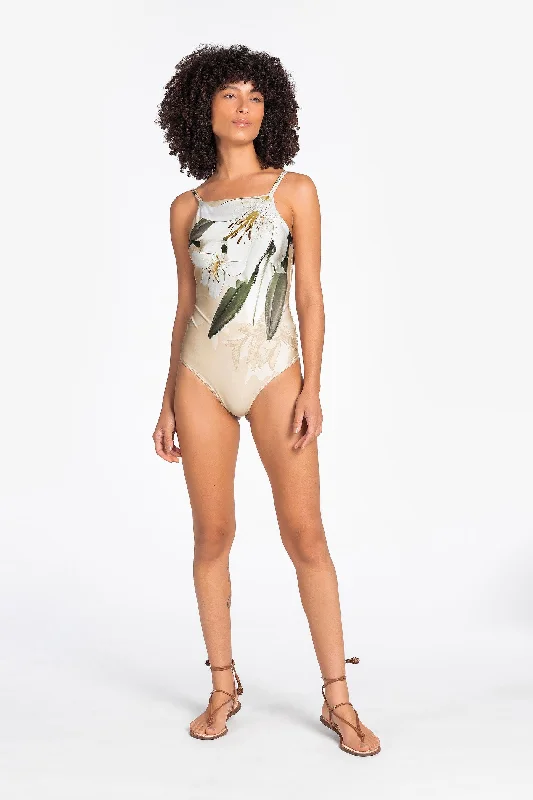 Women’s one-piece swimsuit unpadded chic -Flourish Halter One Piece