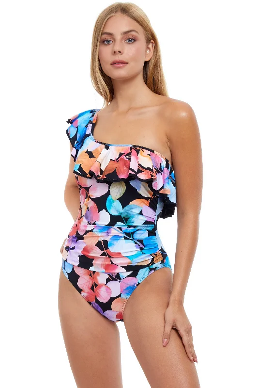 Women’s one-piece swimsuit ivory flair -Gottex Color Rush One Shoulder 1PC - FINAL SALE