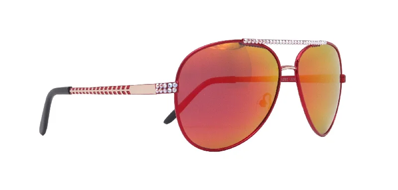 ladies sunglasses back soon -Piloto Bling Aviator Polarized Women Sunglasses  W Genuine European Crystals, (Red) 100% UV Protection. NY Fifth Avenue