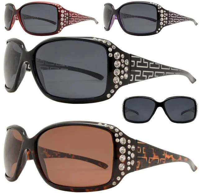 ladies sunglasses new shade -Womens Small Rhinestone Polarised Wrap Around Sunglasses