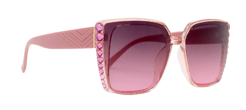 ladies sunglasses raised frame -Aurora Bling Women Sunglasses Rose Genuine European Crystals, 100% UV Protection. NY Fifth Avenue