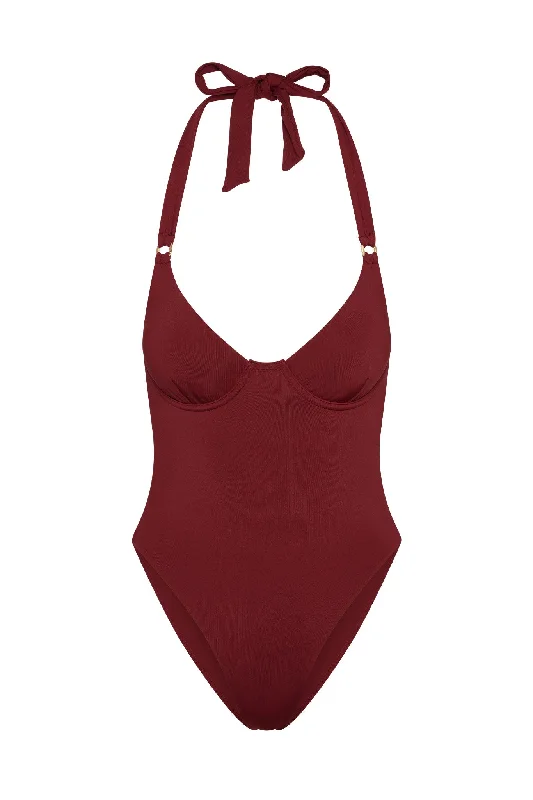 Women’s one-piece swimsuit vacation glow -Honolulu One Piece - Burgundy