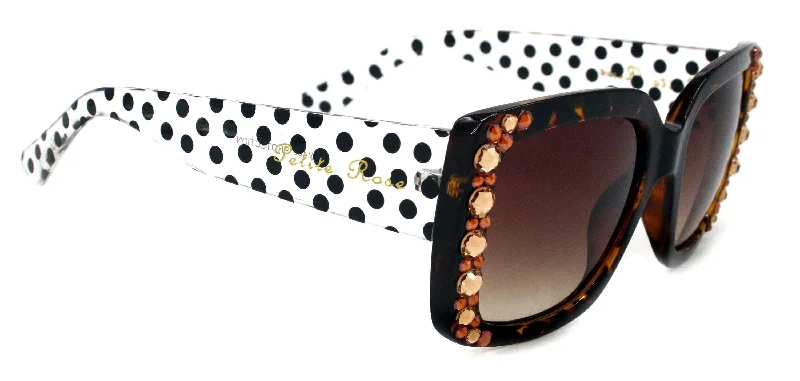 ladies sunglasses fine reach -Minnie, (Bling) Women Sunglasses W (L Colorado,  Cooper) Genuine European Crystals (Brown) n Polka dot Translucent, NY Fifth Avenue.